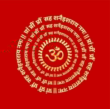 Lord Shanidev Mantra in Sanskrit calligraphy. vector