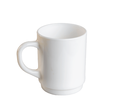White cup. Side view. Mockup template png