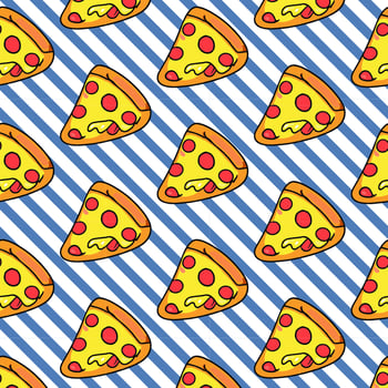 Vector seamless pizza pattern.