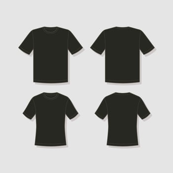 Outline Flat T-Shirt Mockup  for Male and Female vector