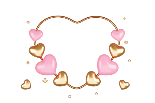 3D rendering cute pink valentine's day background with love and heart png