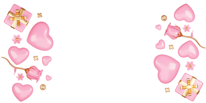 3D rendering cute pink valentine's day background with love and heart png