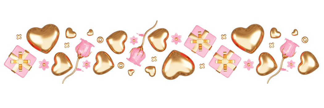 3D rendering cute pink valentine's day background with love and heart png