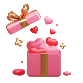3D rendering cute pink valentine's day background with love and heart png