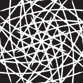 Black and white ornament design in etchnetic style vector