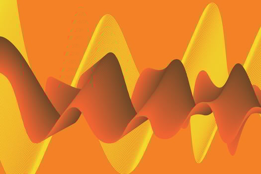 orange gradient wave abstract background. modern graphic for landing page and computer desktop background. 3d vector