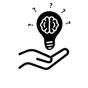 Brain icon drawing illustration vector