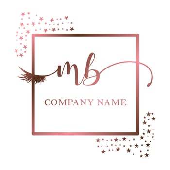 Initial logo MB handwriting women eyelash makeup cosmetic wedding modern premium vector