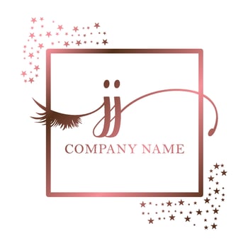 Initial logo JJ handwriting women eyelash makeup cosmetic wedding modern premium vector