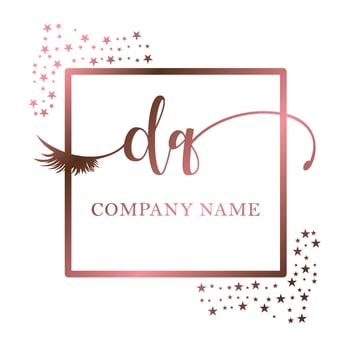 Initial logo DQ handwriting women eyelash makeup cosmetic wedding modern premium vector