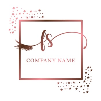 Initial logo FS handwriting women eyelash makeup cosmetic wedding modern premium vector