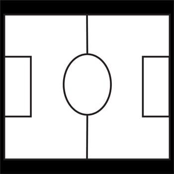 Vector, Image of icon Football field, Black and white color, on black background vector