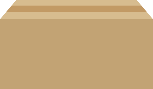 Closed cardboard box taped up, brown closed delivery packaging box png