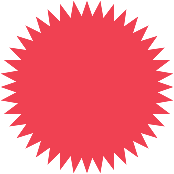 Red starburst, sunburst, burst, badge, sticker banner png