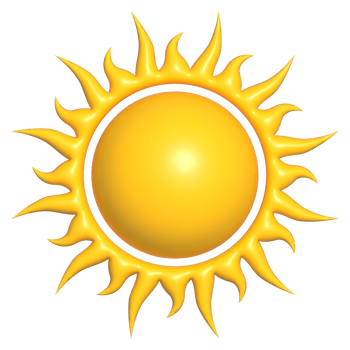 illustration of 3d sun icon png