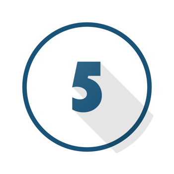 Bullet with number 5 png