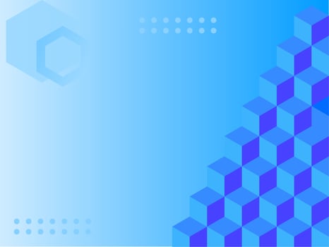 Abstract blue background with pyramid cube for presentation vector
