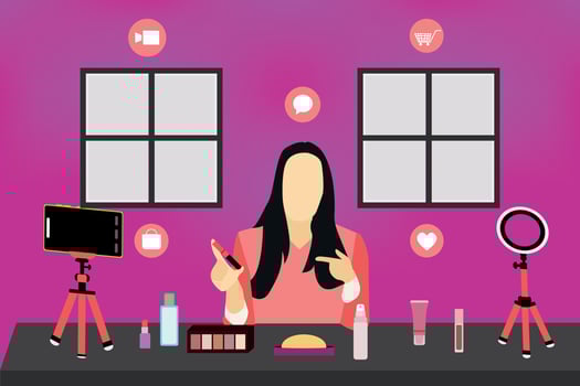 vector beauty vlogger concept illustration