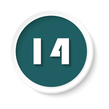 Bullet with number 14 png