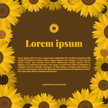 Sun Flower frame illustration social media template, social media post, social media banner vector