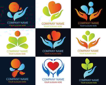Creative healthcare clinic hospital logo. Medical leaf natural logo. vector