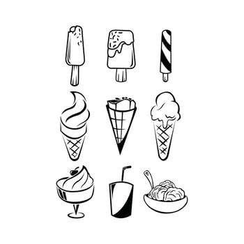 Ice Cream Illustration Symbol Collection vector