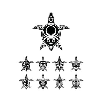 Turtle Illustration Symbol Collection vector