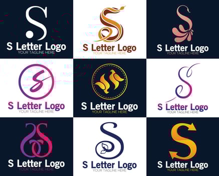Fashion S letter technology network logo sign. Letter S logo for technology. vector