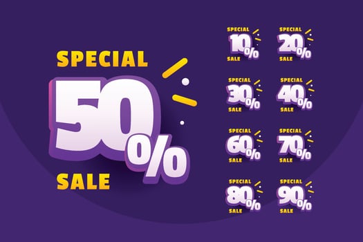Discount Special Set Design vector
