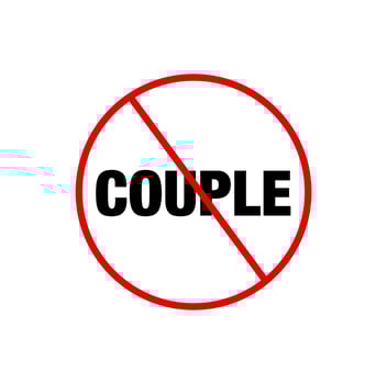 Couple banned here icon. married couple banned here. vector