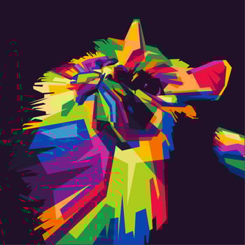 pop art cat animal, portrait, vector