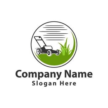 Lawn Mower Logo Vector Icon Illustration,Lawn Care Services Vector Logo