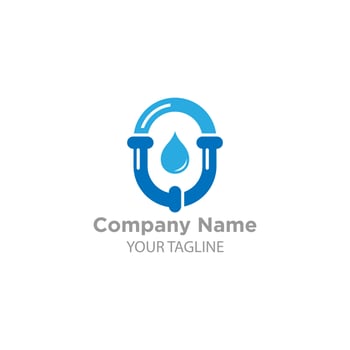 Plumbing logo designs vector pipe instaltation and water symbol