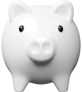 White piggy bank, 3D render illustration. png