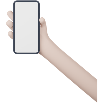 Hand holding a smartphone, 3d render illustration. png