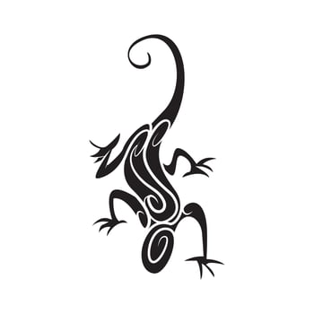 Lizard Tribal tattoo illustration vector