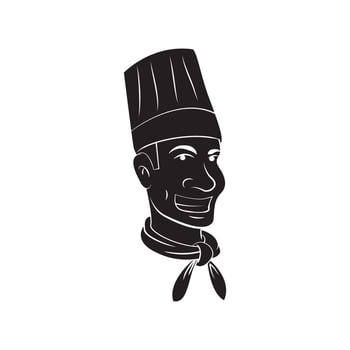 Black Silhouette Of Chef Head vector