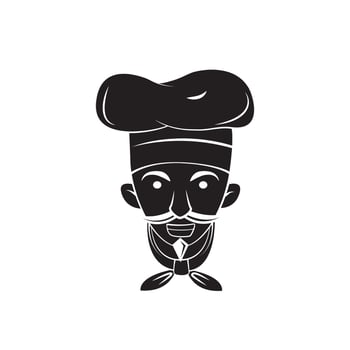 Black Silhouette Of Chef Head vector