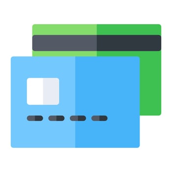 Payment method online store in flat icon. Credit card, cashless, shopping, pay, buy vector