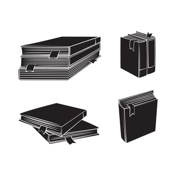 Black Silhouette Collection Of Book Symbol vector