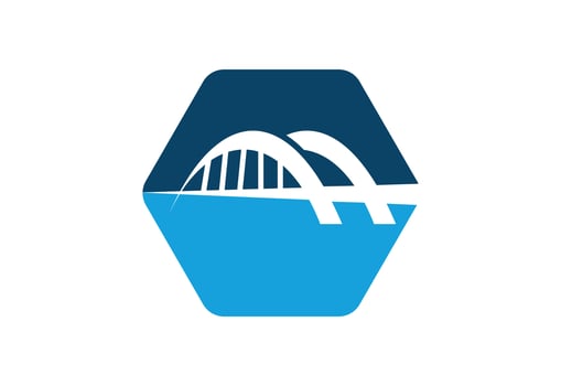 Creative abstract Bridge logo design, Vector design template