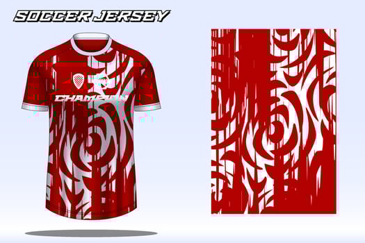 Soccer jersey sport t-shirt design mockup for football club vector