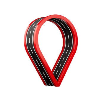 Red Location Map pin icon made with asphalt Track Road 3d illustration png