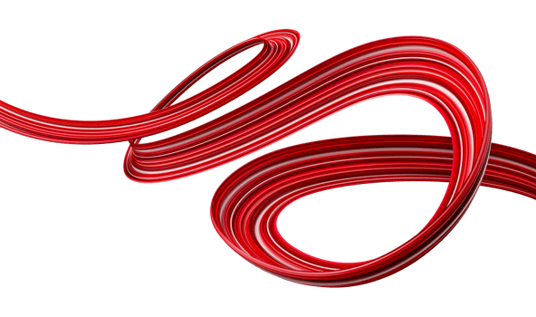 Stripes, abstract effect, paint colorful curl, artistic spiral. red ribbon. 3d illustration png