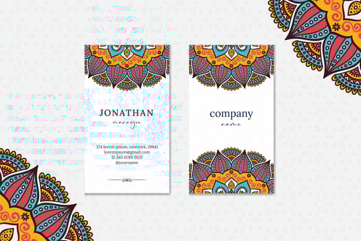stand mandala business card vector