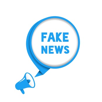 Fake news. Speech bubble icon with megaphone. Lie news, Modern vector icon design.
