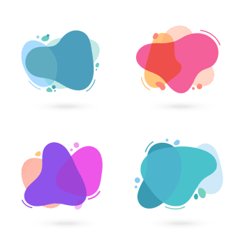 Modern free form abstract banners. Flat design of different colors with text space. png