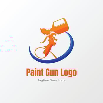 paint gun logo design template vector