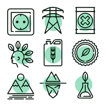 icon ecology green energy vector