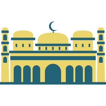 Illustration vector graphic design Modern Flat Elegant Islamic Mosque Building, Suitable for Diagrams, Map, Infographics, Illustration, And Other Graphic Related Assets